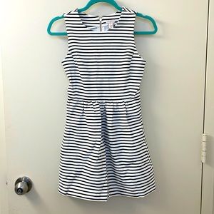 Jcrew black and white stripped mini dress